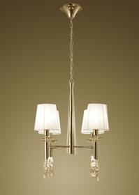 Tiffany French Gold-White Crystal Ceiling Lights Mantra Shaded Crystal Fittings